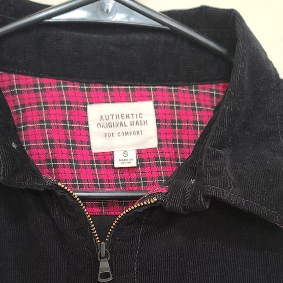 This jacket is made of very soft corduroy Women's Black Jean Jacket. - Picture 3 of 6